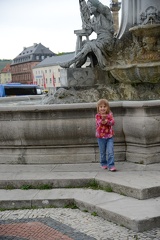 Olivia Playing in the Fountain